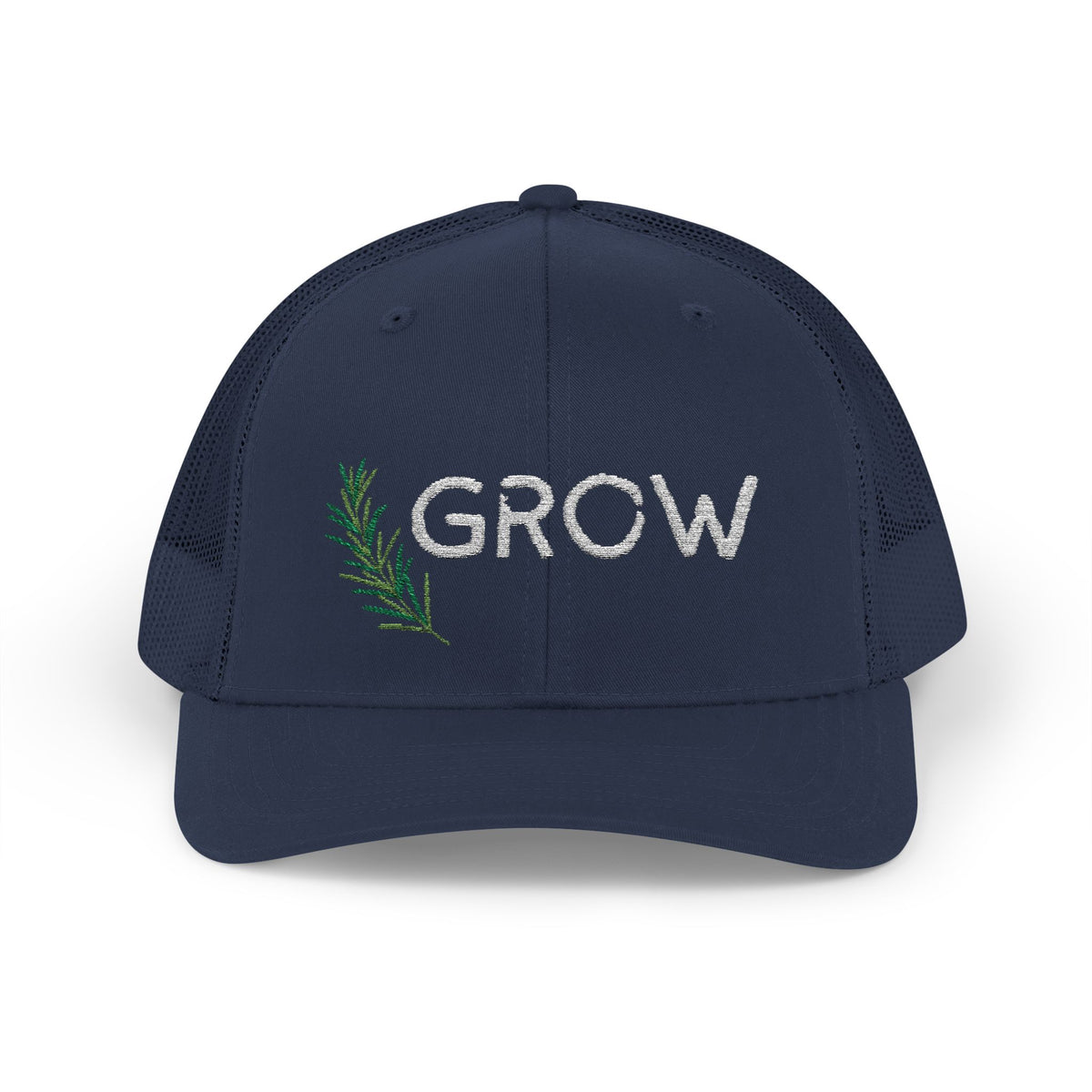 Grow Embroidered Trucker Hat, Adjustable Mesh Snapback for Gardeners & Plant Lovers