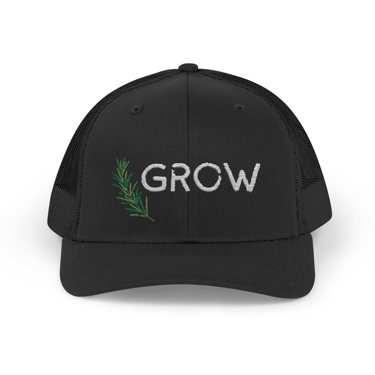 Grow Embroidered Trucker Hat, Adjustable Mesh Snapback for Gardeners & Plant Lovers