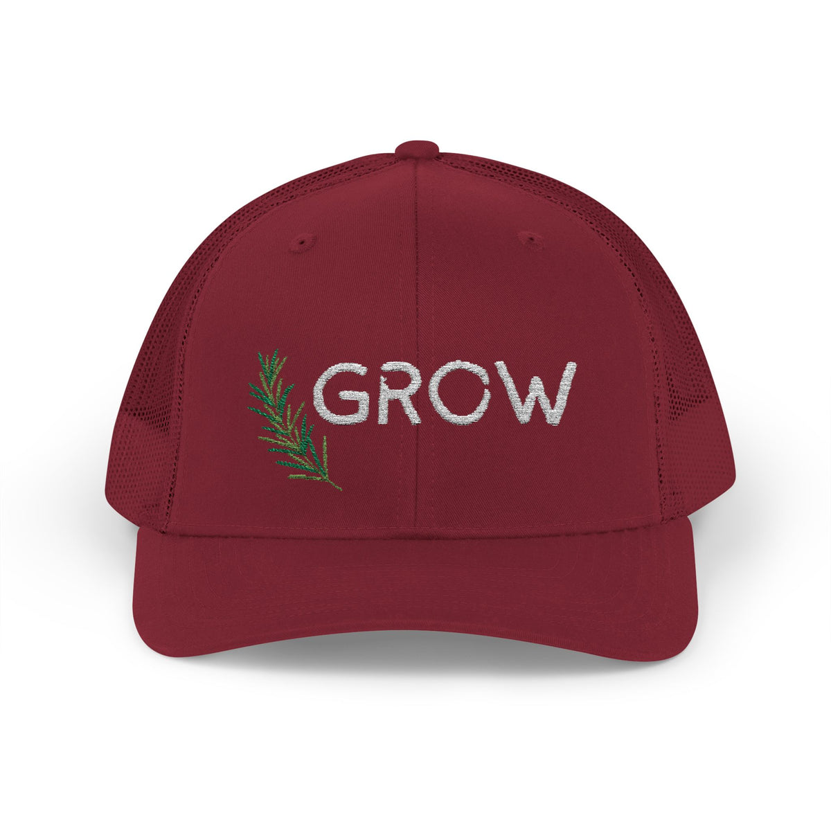 Grow Embroidered Trucker Hat, Adjustable Mesh Snapback for Gardeners & Plant Lovers