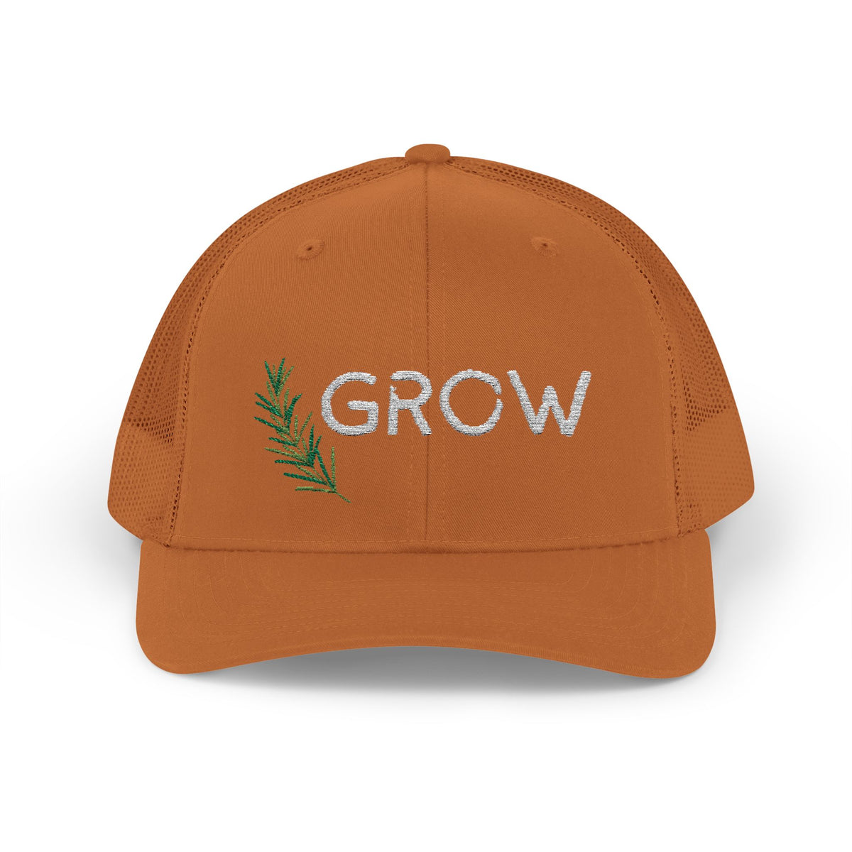 Grow Embroidered Trucker Hat, Adjustable Mesh Snapback for Gardeners & Plant Lovers