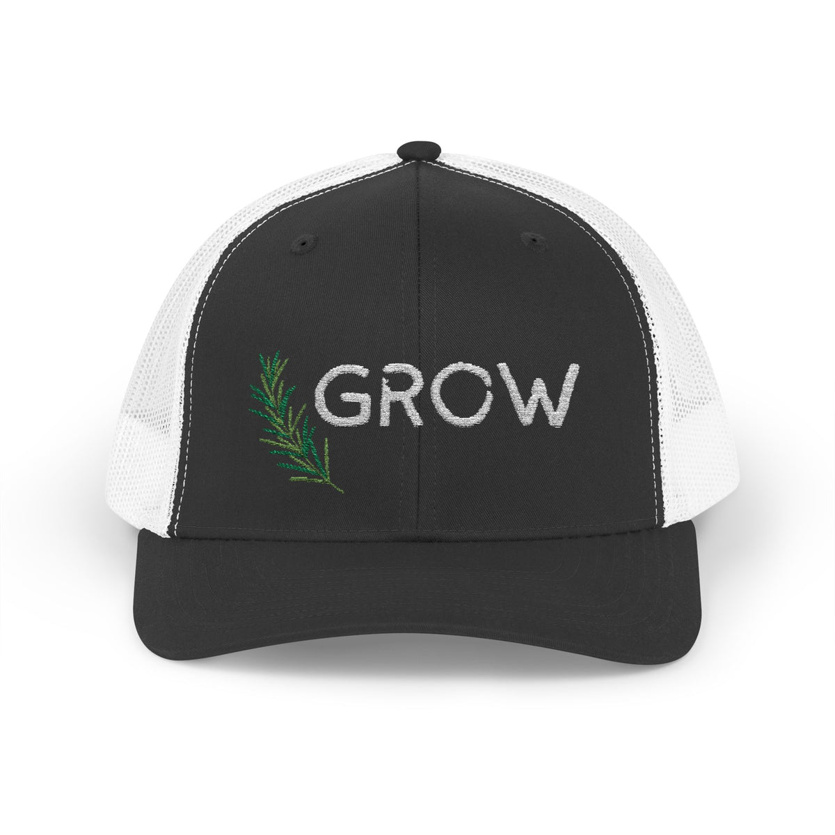 Grow Embroidered Trucker Hat, Adjustable Mesh Snapback for Gardeners & Plant Lovers